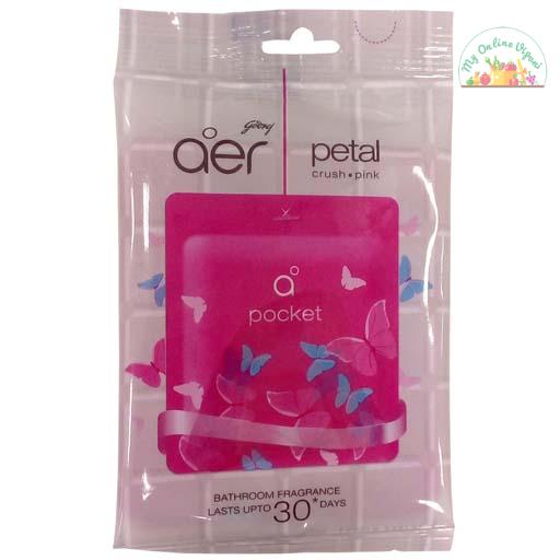 Godrej Aer Pocket Bathroom Air Fragrance – Petal Crush Pink 10g