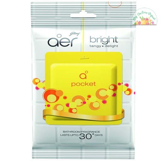 Godrej Aer Pocket Bathroom Fragrance – 10 G Bright Tangy Delight