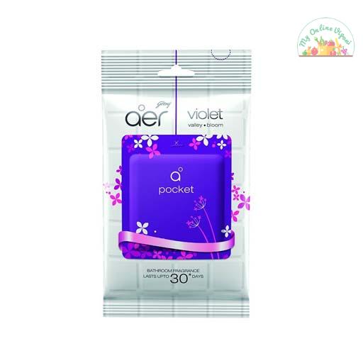 Godrej Aer Pocket Bathroom Fragrance – 10 G Violet Valley Bloom