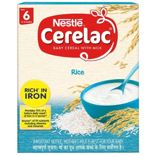 Nestle Cerelac Fortified Baby Cereal with Milk Rice – From 6 Months 300g BIB Pack My Online Vipani