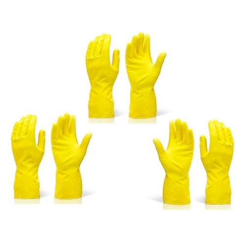 Rubber Hand Gloves Reusable Washing Cleaning Kitchen Garden