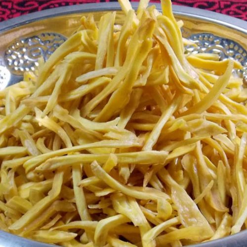 Vertically Sliced Unripe Jackfruit